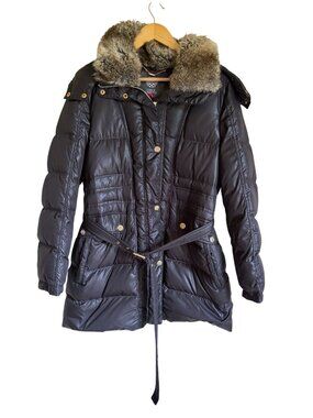 Vince Camuto Black Faux Fur Down Filled Puffer Jacket Size Large